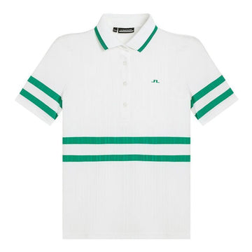 J Lindeberg 23SS MOIRA Logo Lining Collar T-Shirt White GWJT07578 0000 49031105