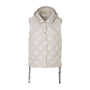 MaxMara 25FW TREFA Diamond Quilted Button-Down Padded Vest Milk 2529296045 066 149268435
