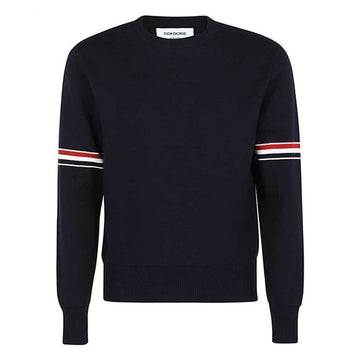THOM BROWNE Milan Streifen Ärmel Strickpullover Navy MKA326A Y3001 415 75832974