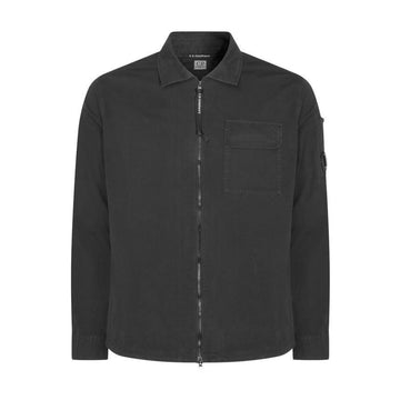 CP COMPANY 26SS レンズ ワッペン ギャバジン ジップアップ シャツ ブラック 110143G 999 153589414