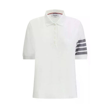 THOM BROWNE Klassisches Polo-T-Shirt mit kurzem Ärmel in Weiß FJP052G 07976 100 150635544