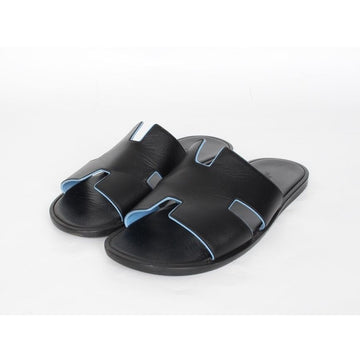 Hermes Two-Tone Izmir Sandals Slippers Black Blue 43 155017352
