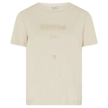 MaxMara 25SS QUIETO Metallic Logo T-Shirt Ecru 2519971011 002 149268390