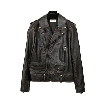 SAINT LAURENT ライトニングレザー バイカージャケット 504968 L01 48サイズ 154529374