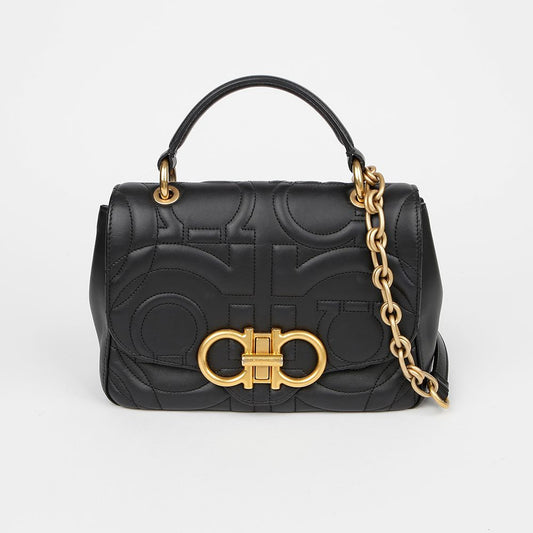Salvatore Ferragamo Double Gancini Tote Shoulder Bag 154680852 [P]