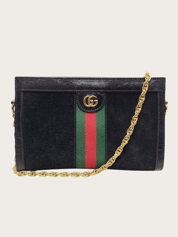 Gucci Black Ophidia Web Velvet Small Shoulder Bag 123850725