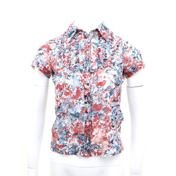 Kenzo Flower Pattern Short Sleeve Collar Shirt Blouse 17463282 155018807