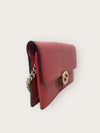 Gucci Red Leather Interlocking WOC Chain Mini Crossbody Bag 134860326 [P]