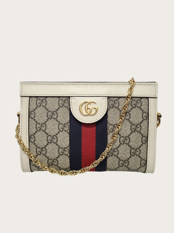 GUCCI Weiße Ophidia GG Mini Chain Schultertasche 124378982