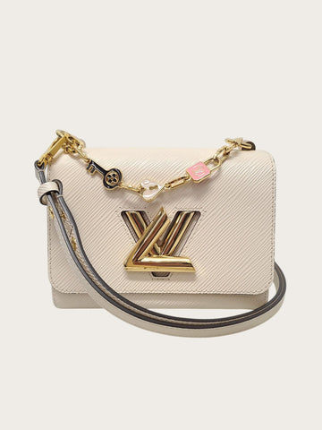 Louis Vuitton Quartz White Gold Enamel Charm Twist Shoulder Bag 149529985