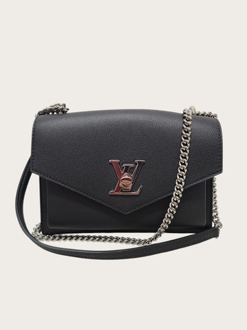 LOUIS VUITTON Schwarze Mylockme Kette Schultertasche 129295046