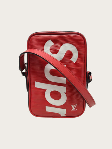 Louis Vuitton X Supreme Red Logo Epi Danube Crossbody Bag 150217338