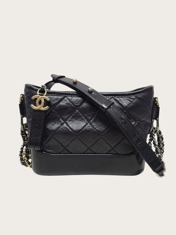 CHANEL Schwarze Gabrielle Hobo Bag Klein 31er 146235530