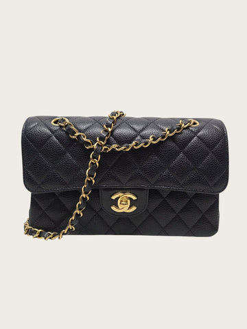 CHANEL キャビア ゴールド クラシック フラップ ショルダーバッグ スモール 140764818