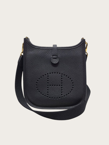 Hermes Black Noire Gold Tone Evelyn 16 Y Stamp 154070924