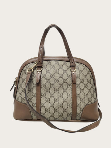 Gucci Brown GG Supreme Top Handle Dome Tote Shoulder Bag 153793690