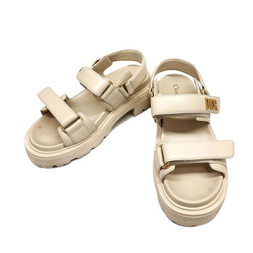 Dior Lambskin Act Platform Sandals 34 Ivory 155020786