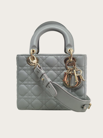 DIOR Anthrazitgrau Cannage Lammleder Lady Small Bag 148278858
