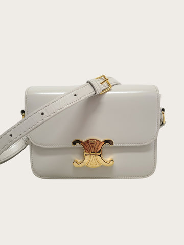 CELINE Chalk Shiny Kalbsleder Mini Triomphe Tasche 153696712