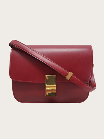 Celine Red Classic Box Bag Medium 149364357