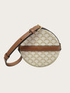 CELINE Weißes Triomphe Canvas Rundtasche 149323203 [P]
