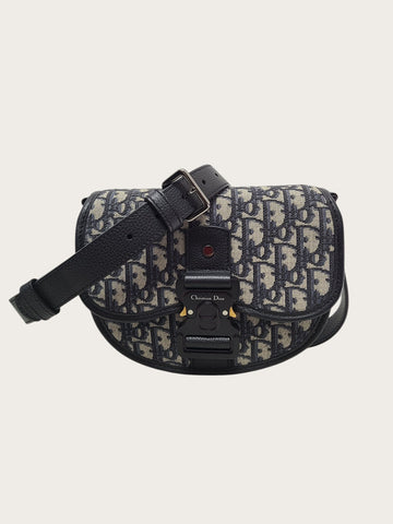 Dior Beige Black Oblique Gallop Mini Strap Bag 118024144