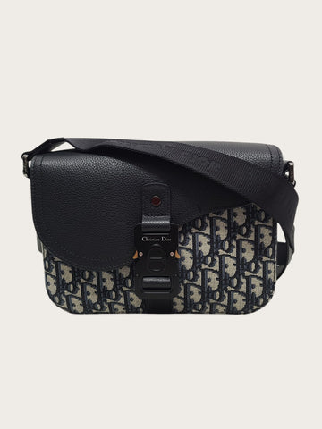 Dior Beige Black Oblique Jacquard Saddle Strap Bag 147208789