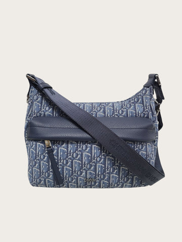 Dior Blue Oblique Rider Soft Small Hobo Bag 148428284