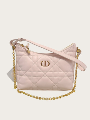 Dior Powder Pink Macro Cannage Miss Ring Mini Chain Bag 148427877