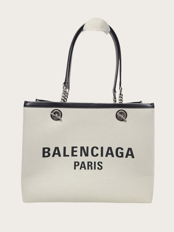 BALENCIAGA Paris Logo Natural Medium Tote Schultertasche 142082154