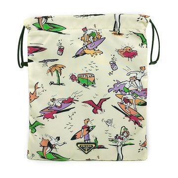 Prada Surf-Printed Re-Nylon Drawstring Pouch 155021421