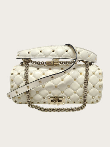 Valentino Ivory Rockstud Spike Shoulder Bag 138170252