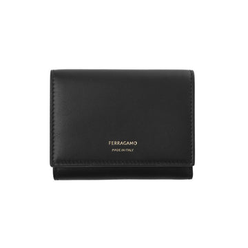 Salvatore Ferragamo Two-Tone Tri-Fold Wallet Black Brown 22-0867 0779959 152303312