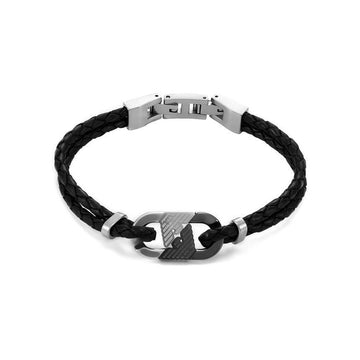 Armani EGS3171040 Double Braid Leather Bracelet 147440518 [P]