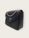 PRADA ブラックダイアグラムソフトチェーンショルダーバッグ 125210827 [P]