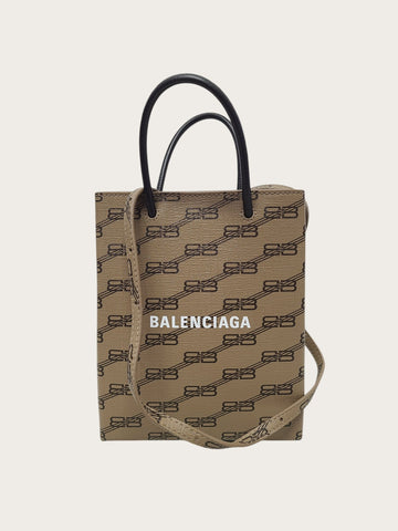 Balenciaga Multi Monogram Logo Phone Holder Tote Crossbody Bag 140686836