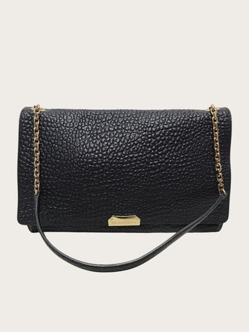 Burberry Black Gold-tone Grained Leather Milldenhall Chain Shoulder Bag 138573450