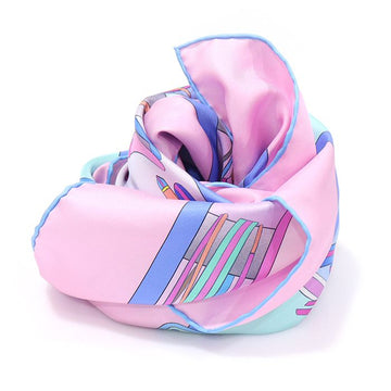 GUCCI 100% Seide Blau Pink Projekte Druck Quadratisches Tuch 155069919