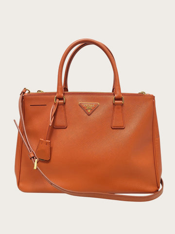Prada Papaya Saffiano Lux Tote Shoulder Bag 76403450