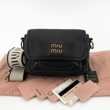 MIU MIU ロゴ ウーブン レザー ストラップ ショルダーバッグ 5BD239 155070763