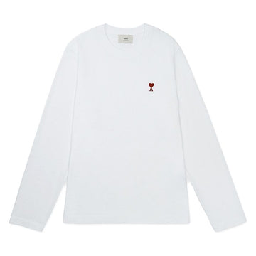 AMI 25FW Women's Small Heart Logo Long Sleeve White BFUTS235 724 100 146284546