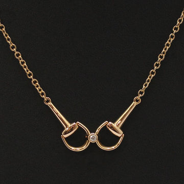 Gucci 18K Rose Gold Horsebit Diamond Chain Necklace 796833 155071271