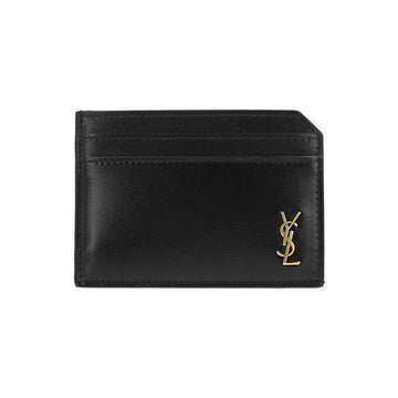 SAINT LAURENT Kartenetui aus Monogramm mit goldener Beschichtung, Tiny, 758203 02G0W 1000 149943425
