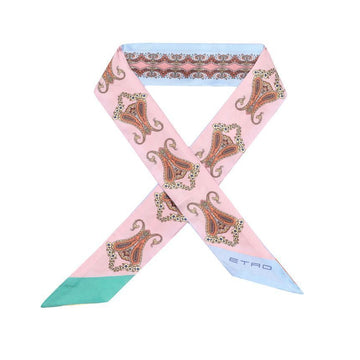 Etro Double Paisley Skinny Twill Silk Scarf 138858929