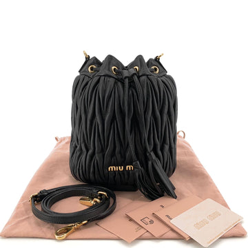 Miu Miu Leather Bucket Bag Crossbody 5BE014 155074695