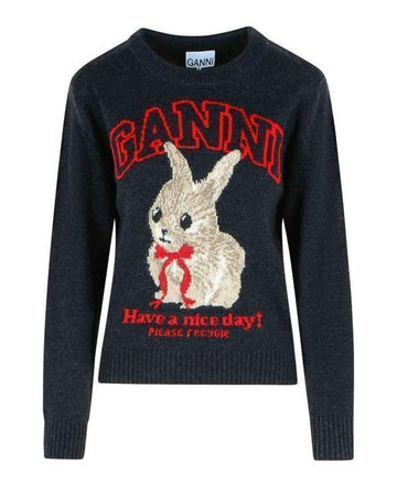 Ganni Graphic Wool Jumper Knit 152204342