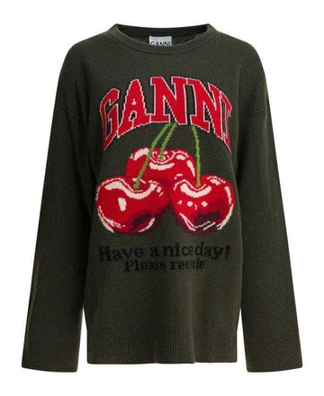 Ganni Oversized Graphic Jumper Knit 152204346