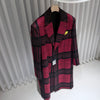 LOUIS VUITTON タッタンチェックオーバーコートジャケットレッド A+ 52 155077923 [P]