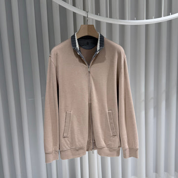 BRUNELLO CUCINELLI ハイネックジップニットブルゾンジャケットベージュ 155078226