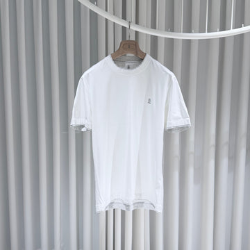 BRUNELLO CUCINELLI ロゴレイヤードスリムフィット半袖Tシャツ L 155085041